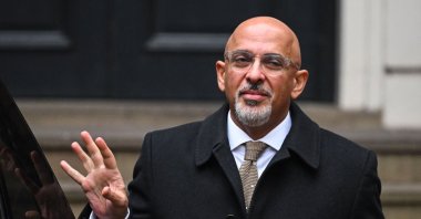Britain's Minister without Portfolio and Conservative party chairperson Nadhim Zahawi waves as he leaves the party head office, London, U.K., Jan. 24, 2023. (AFP Photo)