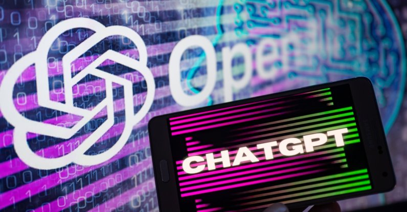 The OpenAI logo is seen on a large screen with the ChatGPT website displayed on a nearby mobile device in this illustration taken in Brussels, Belgium, Jan. 8, 2023. (Getty Images Photo)