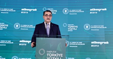 Energy and Natural Resources Minister Fatih Dönmez delivers a speech during the Century of Türkiye in Energy Summit, in Istanbul, Türkiye, Jan. 30, 2023. (AA Photo)