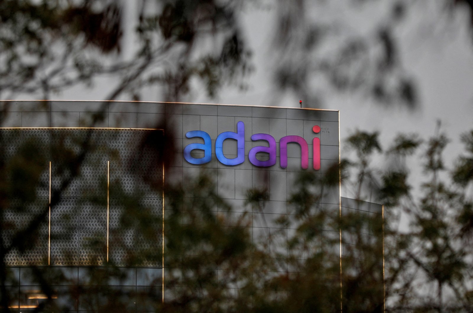The logo of the Adani Group on the facade of its Corporate House on the outskirts of Ahmedabad, India, Jan. 27, 2023. (Reuters Photo)
