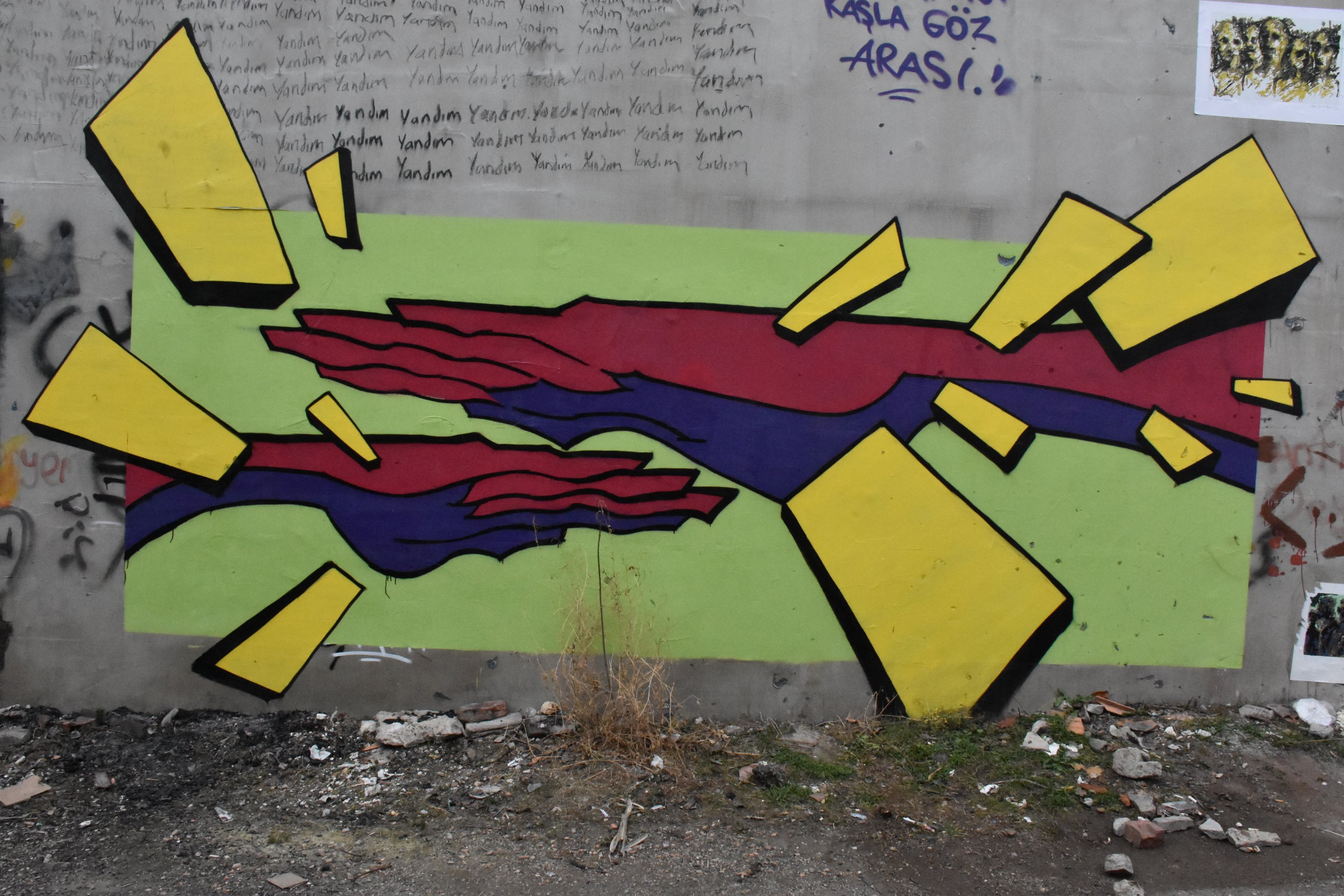 One of the graffiti murals made by 23-year-old fine arts student Akın Ayaz, Eskişehir, Türkiye, Jan. 30, 2023. (AA Photo)