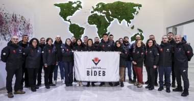 19 scientists in the 7th National Antarctic Science Expedition of the TÜBİTAK pose prior to their journey to Antarctica, Jan. 30, 2023. (AA Photo)