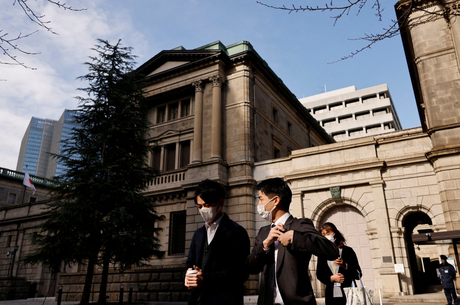 People walk at the headquarters of Bank of Japan in Tokyo, Japan, Jan. 18, 2023. (Reuters Photo)