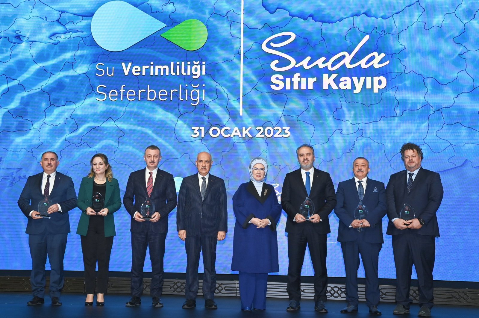 First lady Emine Erdoğan during the launch of the &quot;Water Efficiency Campaign,&quot; Ankara, Türkiye, Jan. 31, 2023. (IHA Photo)