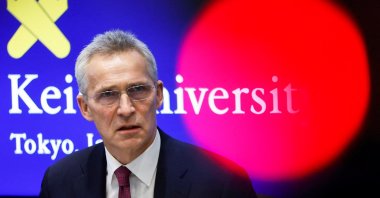NATO Secretary-General Jens Stoltenberg speaks at a panel discussion at Keio University, Tokyo, Japan, Feb. 1, 2023. (Reuters Photo)