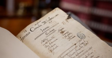 The original manuscript of "La francesa Laura" ("The French Laura"), that artificial intelligence attributes to Spanish classical author Lope de Vega at the National Library of Spain, in Madrid, Spain, Jan. 31, 2023. (Reuters Photo)
