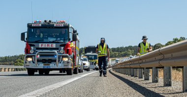 Department of Fire and Emergency Services crew searches for a radioactive capsule from a Rio Tinto mine after it disappeared on a journey across the outback, in Australia, Jan. 28, 2023. (Reuters Photo)