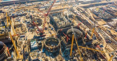 The construction site of the Akkuyu Nuclear Power Plant in southern Mersin province, Türkiye, Jan. 17, 2023. (DHA Photo)