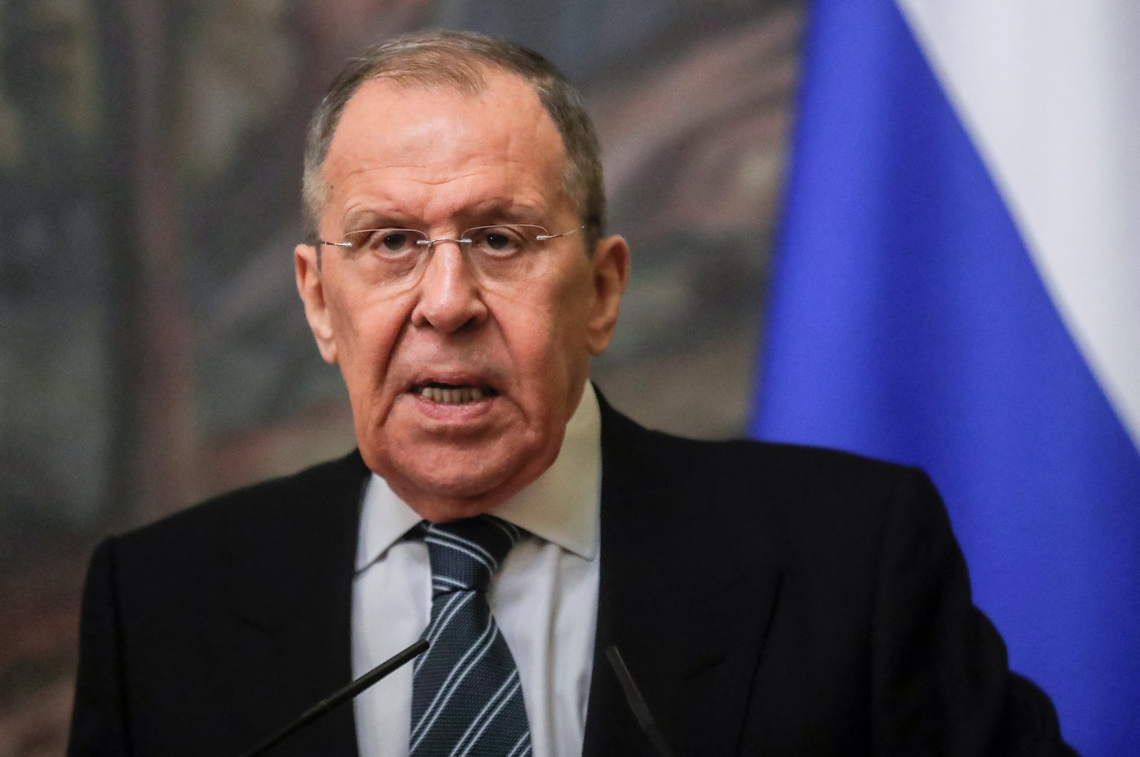 Russian Foreign Minister Sergei Lavrov attends a news conference following talks with his Egyptian counterpart Sameh Shoukry in Moscow, Russia, Jan. 31, 2023. (Reuters Photo)