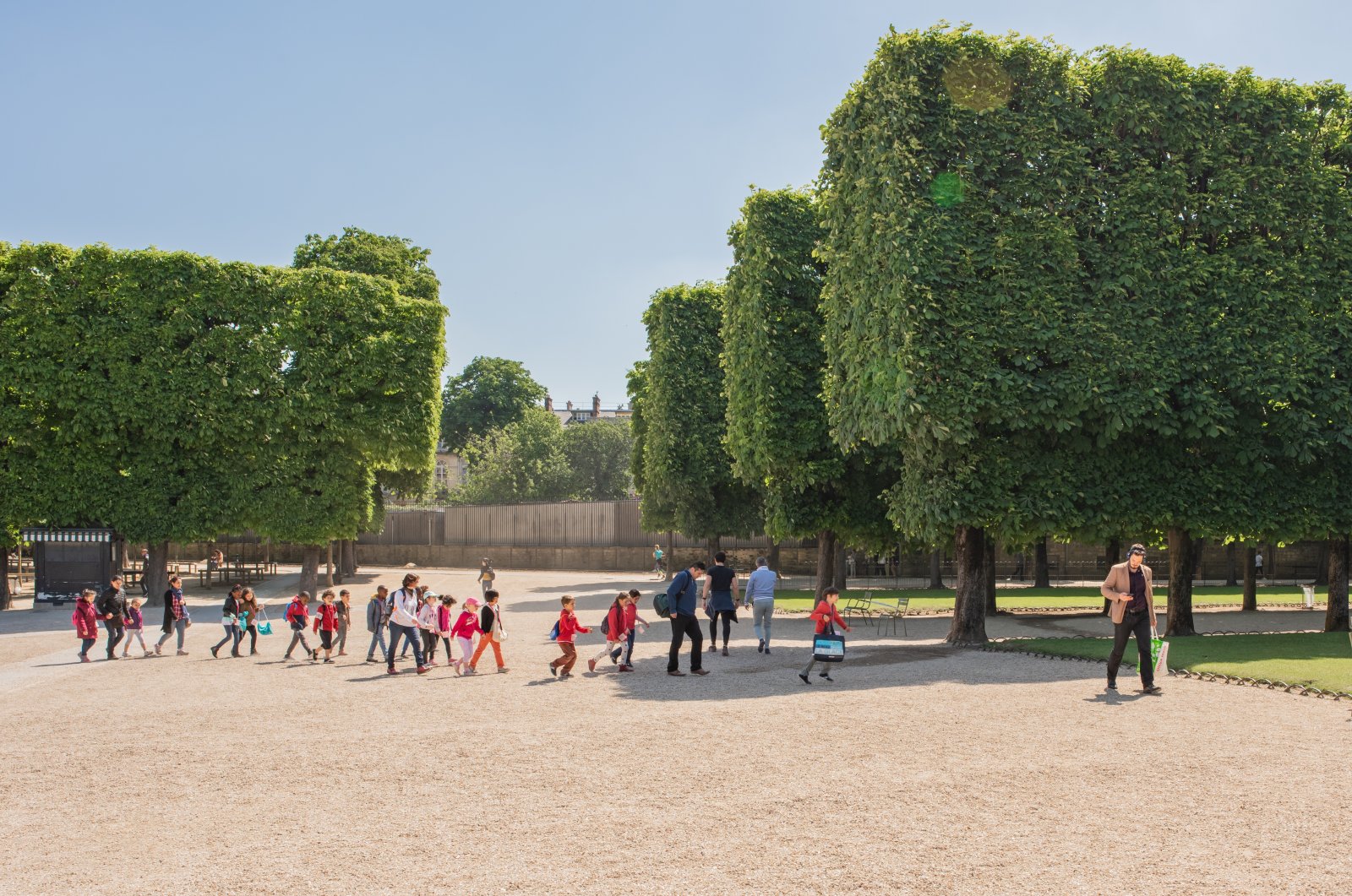 School children on a field trip to picnic at the Luxembourg Palace and Gardens, a popular and historic park in the Montparnasse neighborhood in Paris, May 18, 2018. (Shutterstock File Photo)