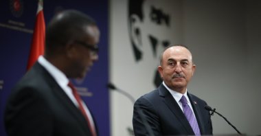 Foreign Minister Mevlüt Çavuşoğlu speaks at a news conference with his Rwandan counterpart Vincent Biruta in Ankara, Türkiye, Sept. 7, 2021 (AA Photo)