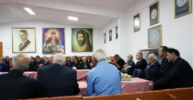 President Recep Tayyip Erdoğan attends an iftar dinner at a cemevi, in the capital Ankara, Türkiye, Aug. 8, 2022. (AA Photo) 