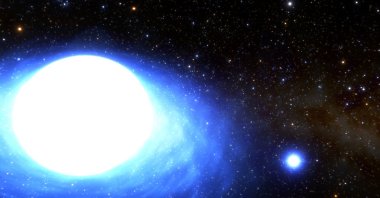 An illustration shows the binary star system CPD-29 2176, located about 11,000 light-years from Earth. (Reuters Photo)