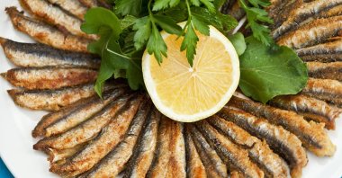 Fried anchovies, known as "hamsi tava" in Türkiye. (Shutterstock Photo)