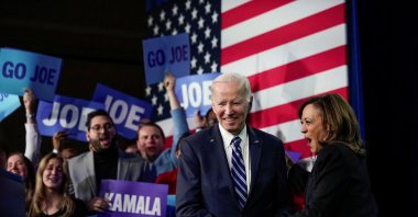 U.S. President Joe Biden and Vice President Kamala Harris attend the DNC 2023 Winter Meeting in Philadelphia, Pennsylvania, U.S., Feb. 3, 2023. (Reuters Photo)