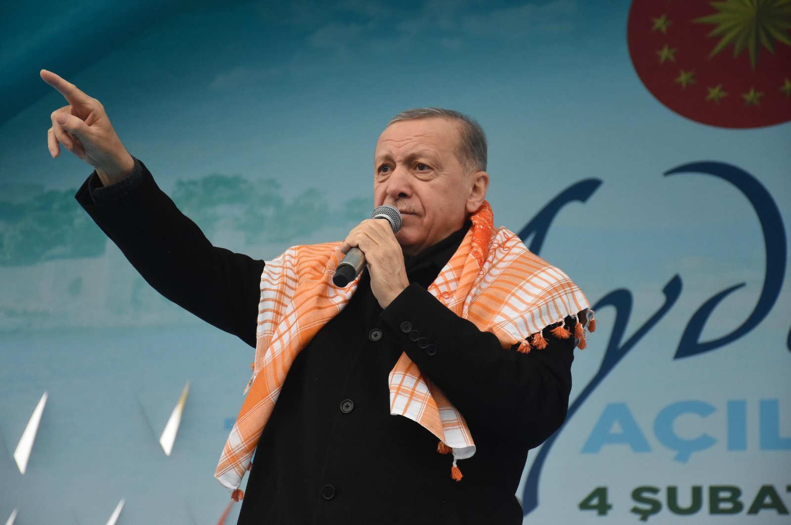President Recep Tayyip Erdoğan speaks at an opening ceremony in the western province of Aydın, Türkiye, Feb. 4, 2022. (DHA Photo)