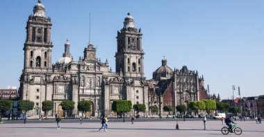 The cathedral on the Zocalo is considered the largest on the American continent, Mexico City, Mexico, Jan. 15, 2022. (dpa Photo)