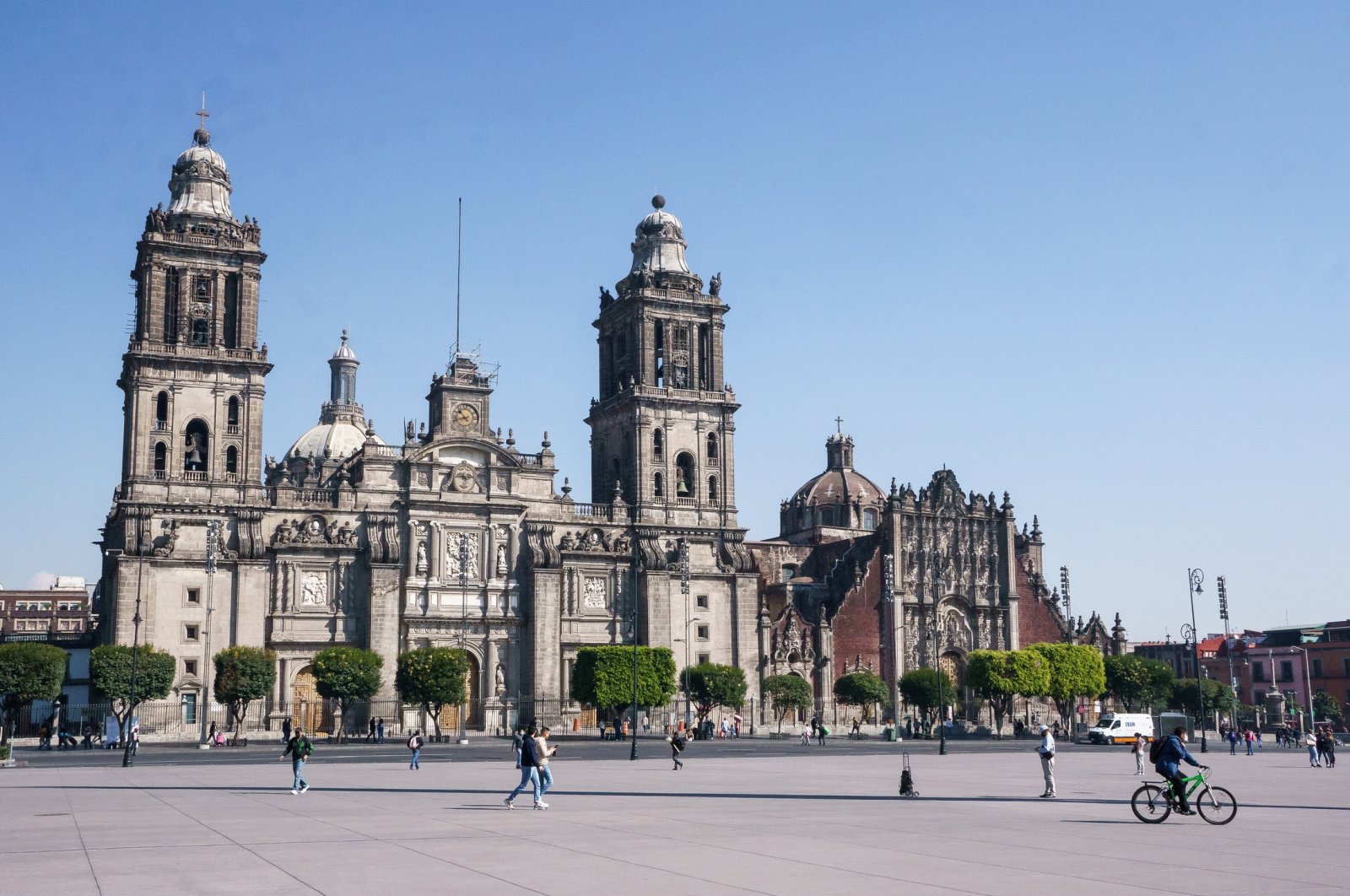 The cathedral on the Zocalo is considered the largest on the American continent, Mexico City, Mexico, Jan. 15, 2022. (dpa Photo)