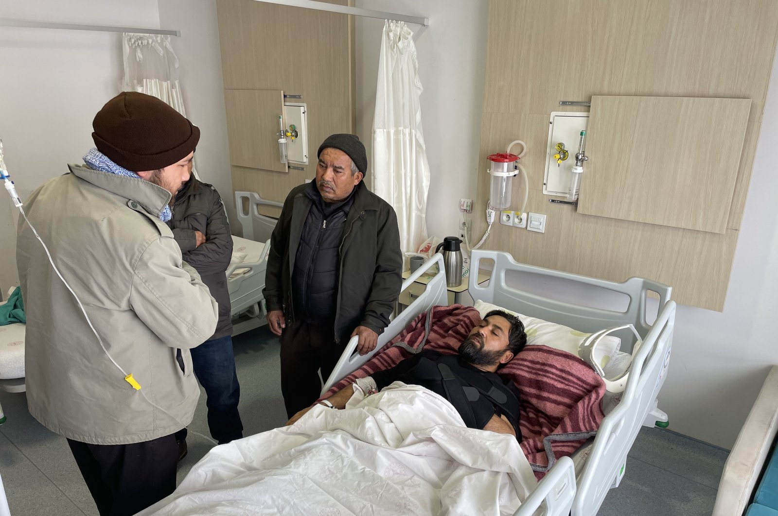 Ahmet Tamer, a survivor, rests in his hospital bed, in Aksaray, central Türkiye, Feb. 7, 2023. (AA Photo) 