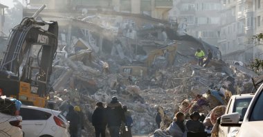 A general view as the search for survivors continues, in the aftermath of a deadly earthquake in Hatay, Türkiye, Feb. 10, 2023. (Reuters Photo)