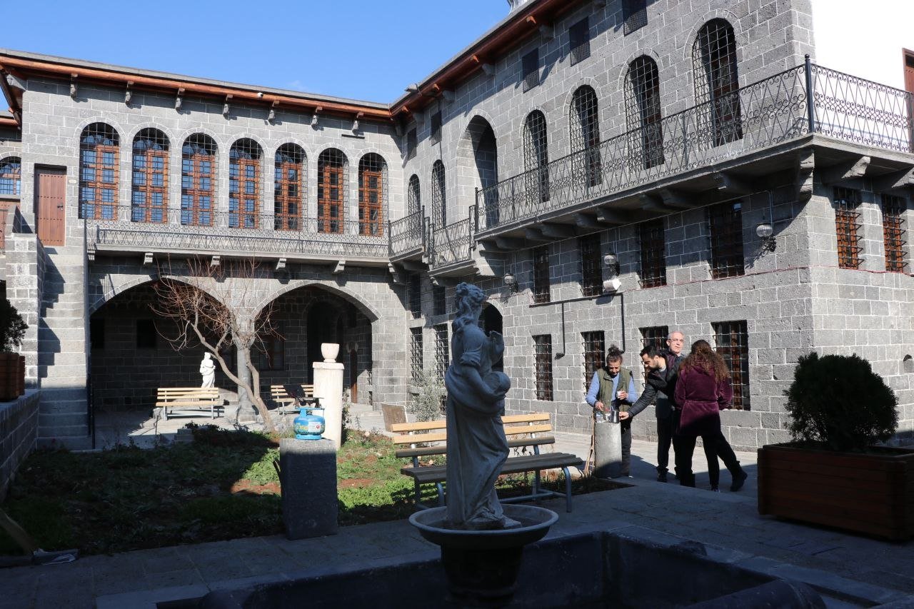The historic Mar Petyun Church opens its doors for the Feb. 6 earthquake survivors, Diyarbakır, Türkiye, Feb. 12, 2023. (DHA Photo)