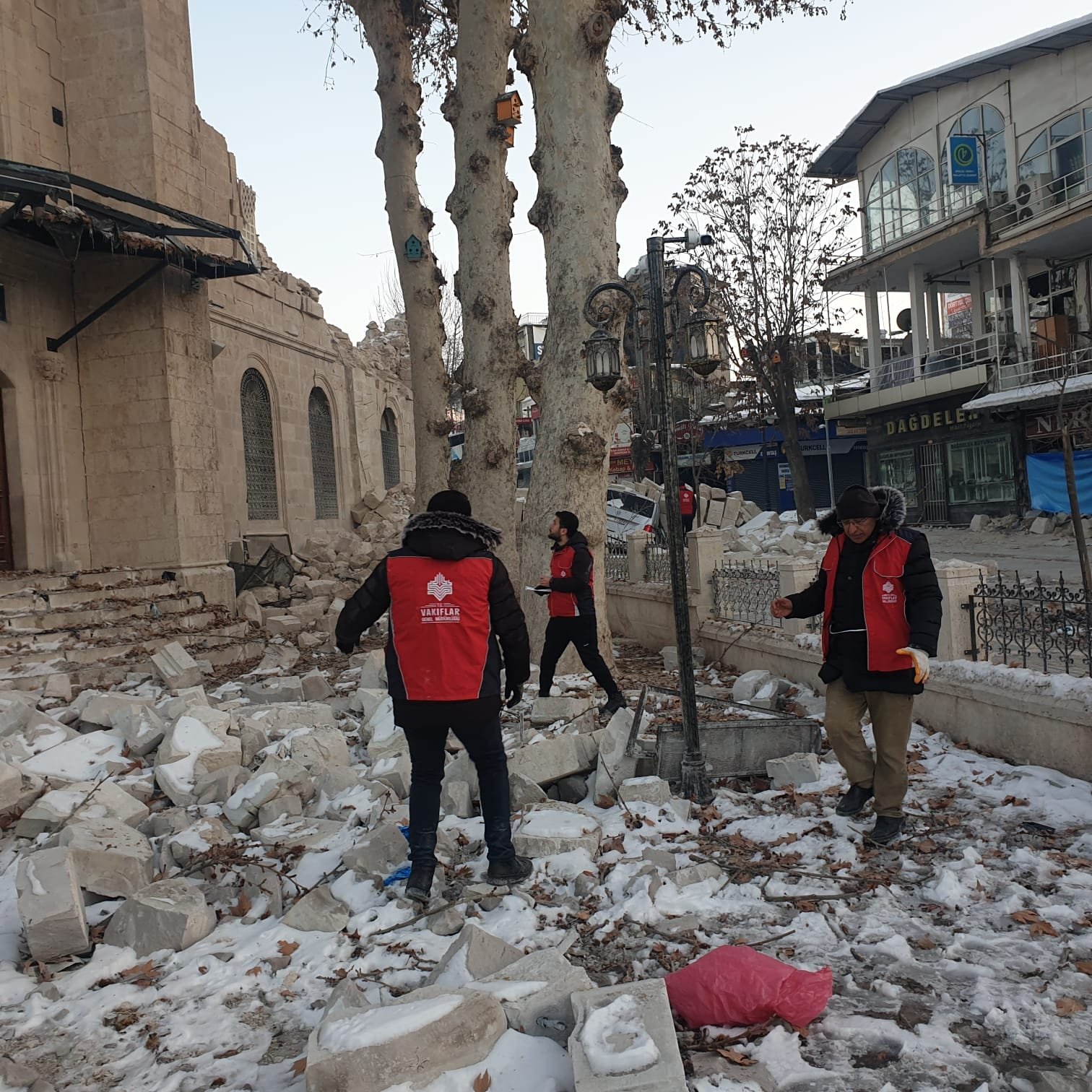 Pekerjaan restorasi berlanjut untuk bangunan bersejarah yang rusak akibat dua gempa bumi besar, Antakya, Türkiye, 15 Februari 2023. (Foto AA)