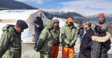 India’s Ambassador to Türkiye Virander Paul is seen at the earthquake-hit regions in Türkiye, Feb. 15, 2023. (Courtesy of India&#039;s Embassy in Ankara)