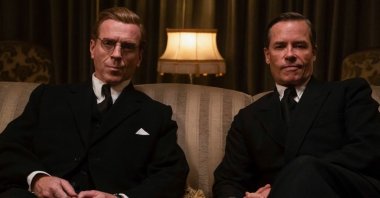 A still shot from &quot;A Spy Among Friends&quot; shows Damian Lewis (L) and Guy Pearce.
