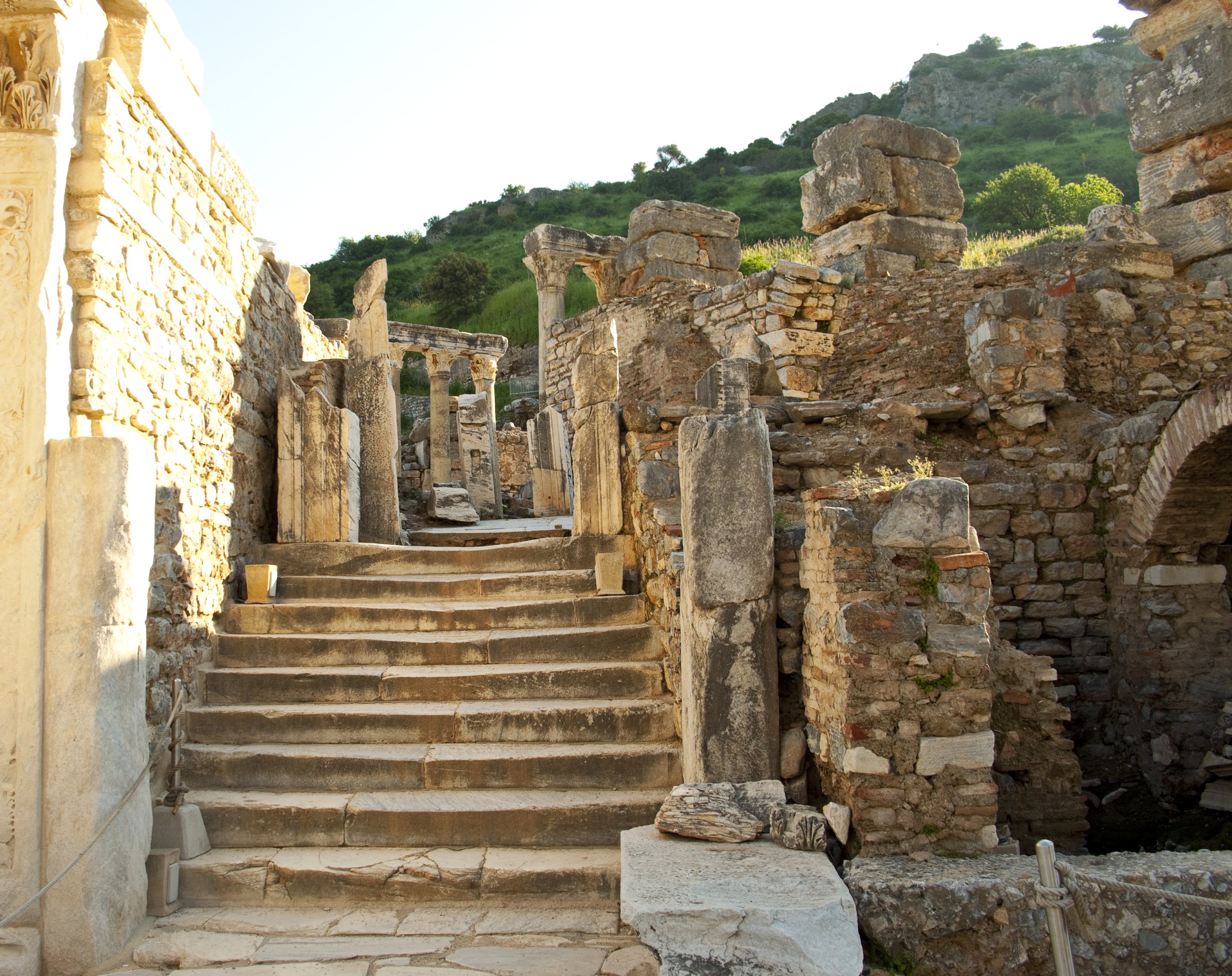 Roman ruins near the Hadrian Temple, in the ancient city of Ephesus, Izmir, Türkiye, April 22, 2015. (Getty Images Photo)