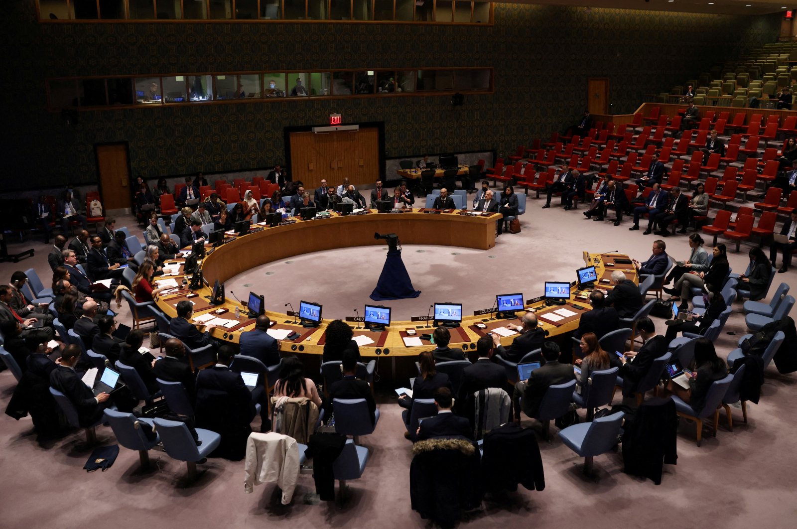 The United Nations Security Council meets to discuss the issue of Israeli settlement activities in the occupied Palestinian territory at U.N. headquarters, New York City, New York, U.S., Feb. 20, 2023. (Reuters Photo)