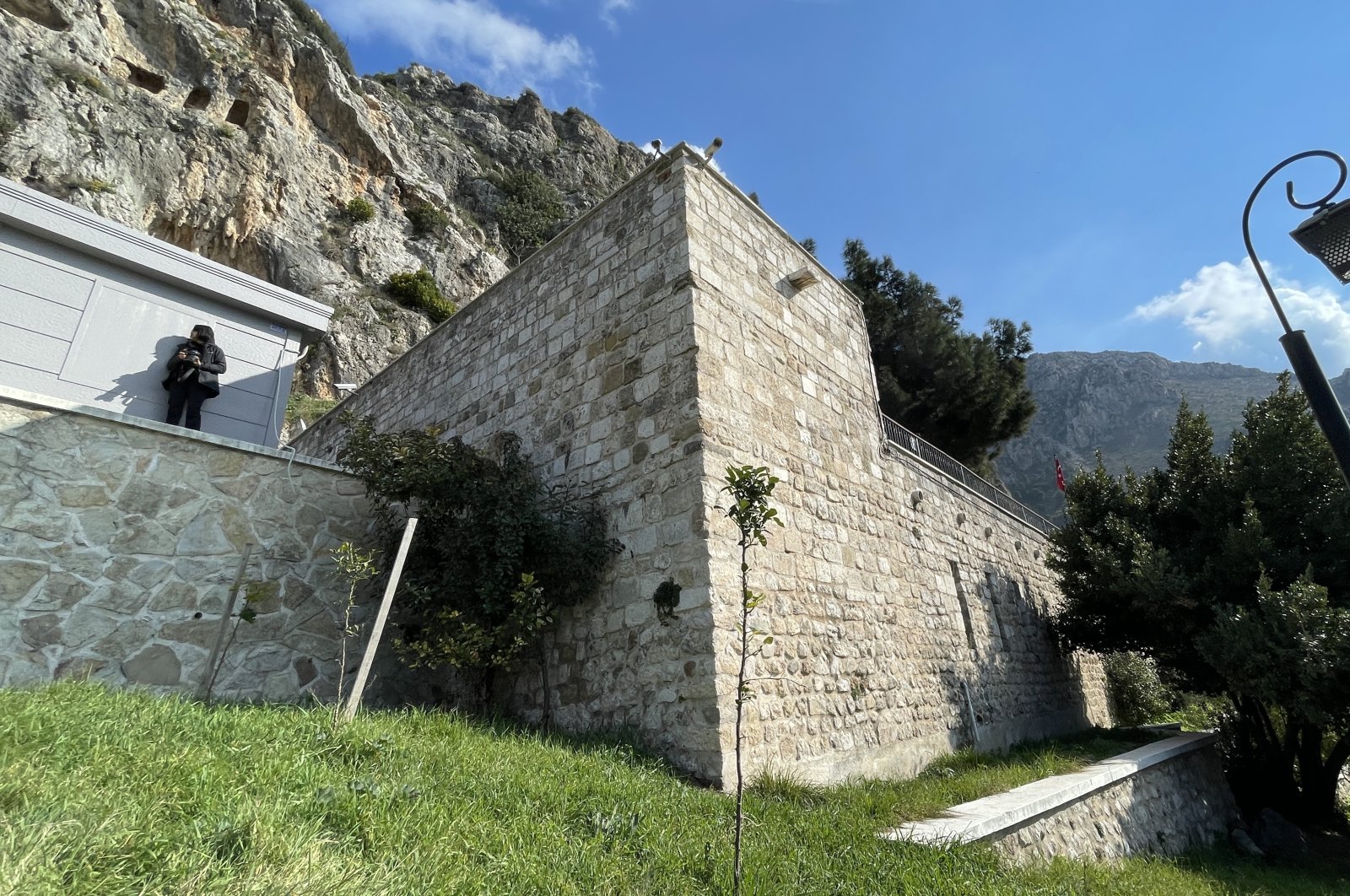 Considered a place of pilgrimage for Christians in Hatay and being &quot;the world&#039;s first cave church,&quot; St. Pierre Church survived the earthquakes in Kahramanmaraş, except for minor damage to the garden wall, Hatay, Türkiye, Feb. 18, 2023. (AA Photo)