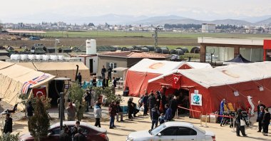A view of a field hospital set up by Britain, in the aftermath of a deadly earthquake in the Türkoğlu district of Kahramanmaraş, Türkiye, Feb. 19, 2023. (Reuters Photo)