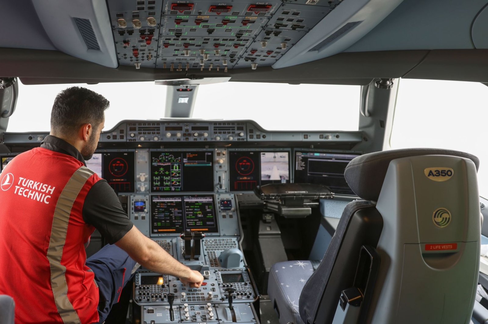 Turkish Technic provides maintenance services without labor charges to international airlines flying to Türkiye&#039;s earthquake-hit southeastern region. (Courtesy of THY)
