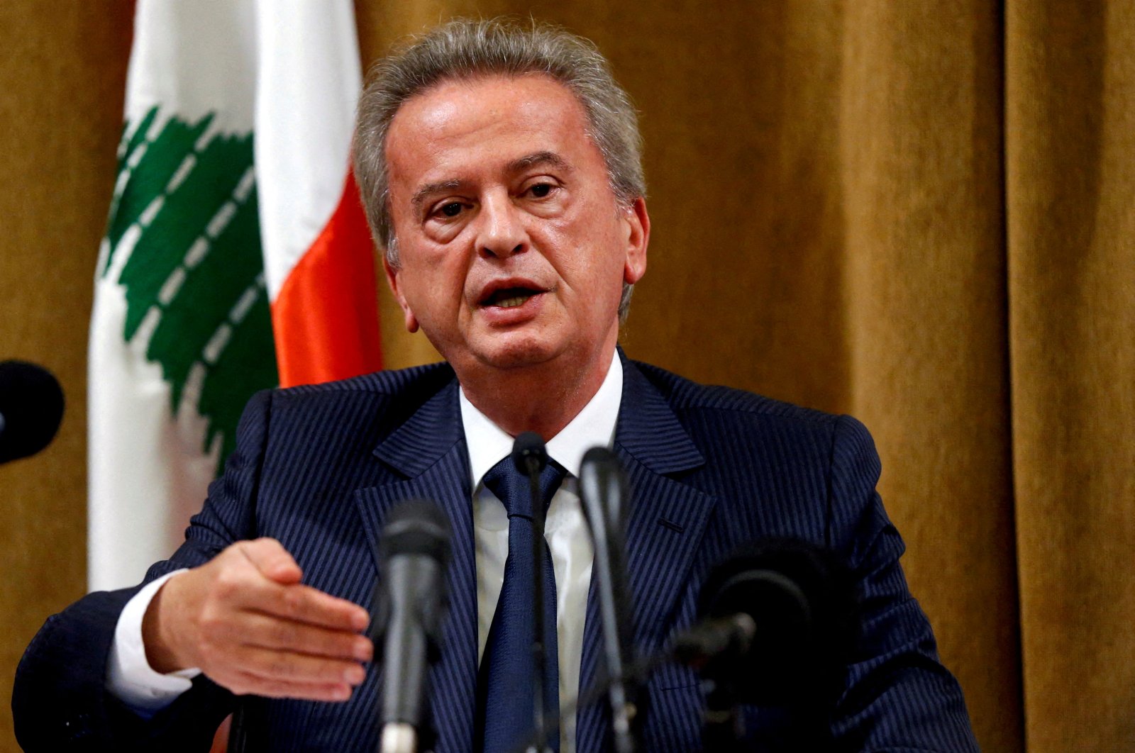 Lebanon&#039;s Central Bank Governor Riad Salameh speaks during a news conference in Beirut, Lebanon, Nov. 11, 2019. (Reuters Photo)