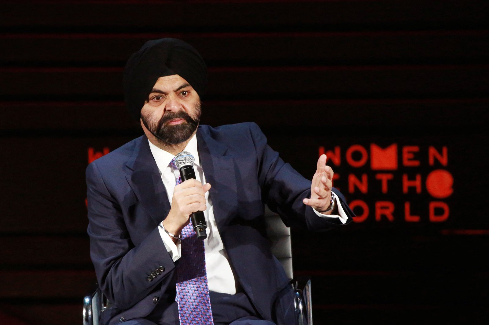 Ajay Banga, CEO of MasterCard, speaks during the Women In The World Summit in the Manhattan borough of New York, U.S., April 8, 2016. (Reuters Photo)