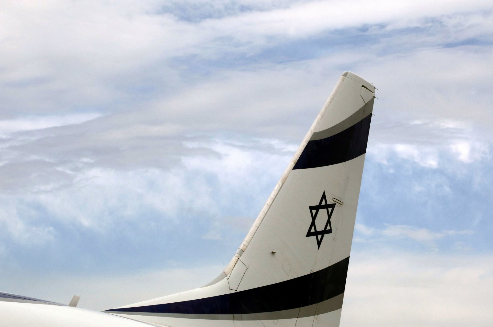 An Israel El Al airlines plane is seen after landing in Nice, France, April 4, 2019. (Reuters Photo)