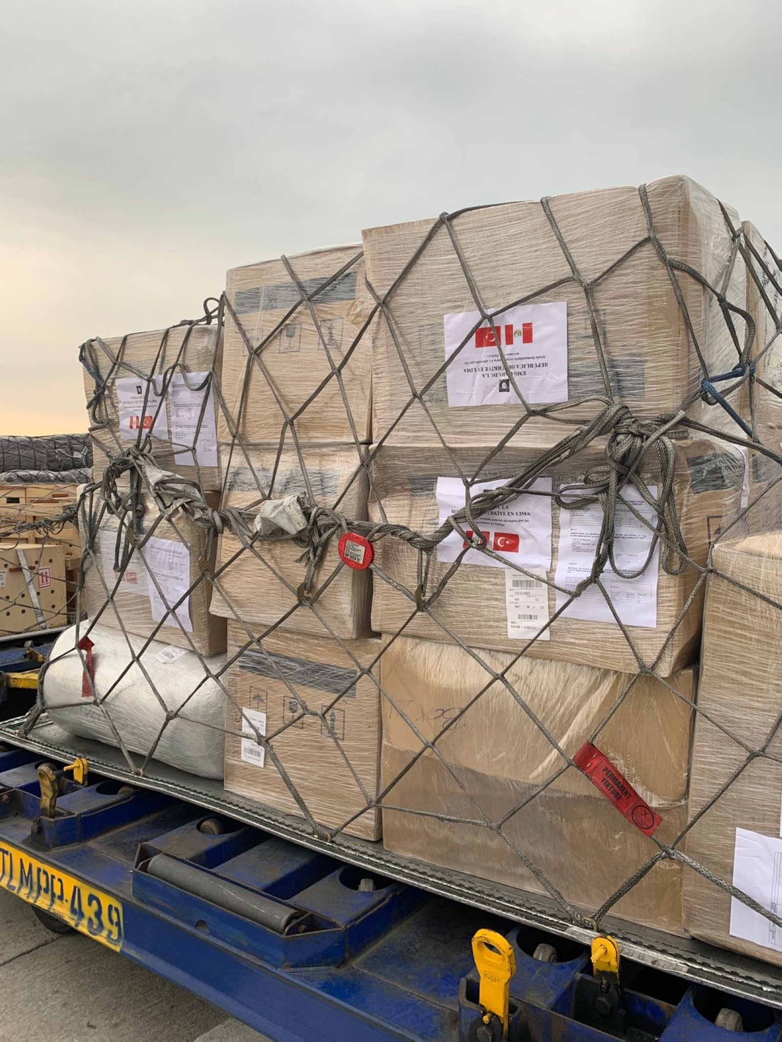 The Turkish Embassy in Peru sends humanitarian aid material collected after the Kahramanmaraş-centered earthquakes in Türkiye, which is described as the &quot;disaster of the century,&quot; to the catastrophe-hit country (AA Photo)