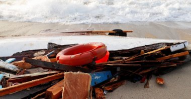 A view of the wreckage of a shipwreck that killed dozens of migrants near Cutro, southern Italy, Feb. 27, 2023. (Reuters Photo)