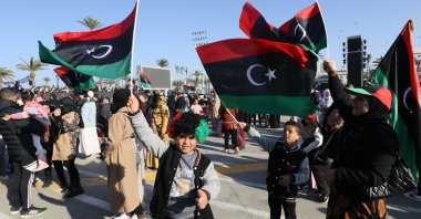 Libyans gather at the Martyrs&#039; Square in Libya&#039;s capital Tripoli on Feb. 17, 2023, as they commemorate the 11th anniversary of the uprising that toppled Moammar Gadhafi. (AFP File Photo)