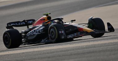 Red Bull's Dutch driver Max Verstappen drives during the third day of Formula One preseason testing at the Bahrain International Circuit, Sakhir, Bahrain, Feb. 25, 2023. (AFP Photo)