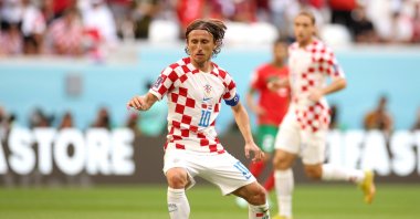 Croatia&#039;s Luka Modric controls the ball during the FIFA World Cup Qatar 2022 Group F match against Morocco at Al Bayt Stadium, Al Khor, Qatar, Nov. 23, 2022. (Getty Images Photo)