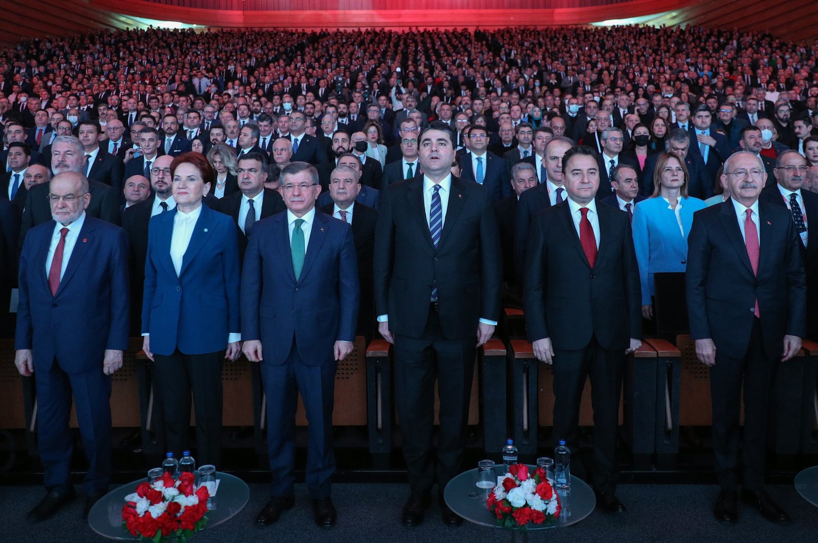 Leaders of the opposition alliance attend a meeting in the capital Ankara, Türkiye, Jan. 30, 2023. (EPA Photo)