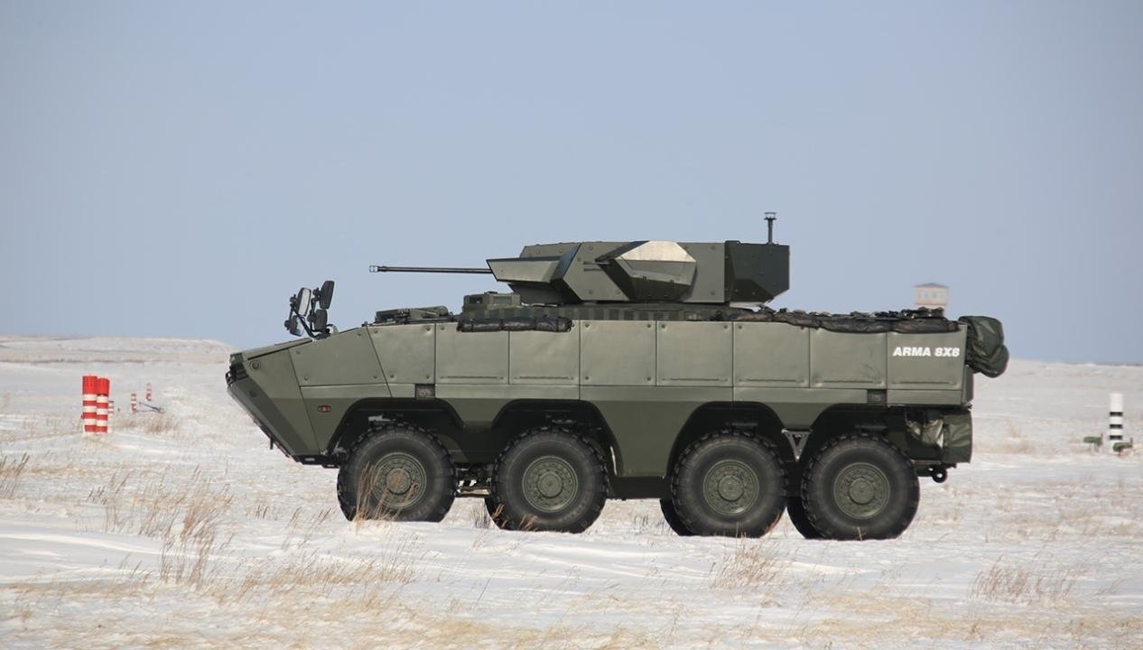 Otokar&#039;s Arma 8x8 during a test run in Kazakstan, in this photo provided on March 1, 2021. (Kazakhstan Defense Ministry Photo via AA)