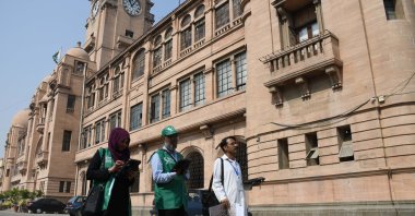 Officials from the Pakistan Bureau of Statistics are seen in Karachi, Pakistan, March 1, 2023. (AA Photo)