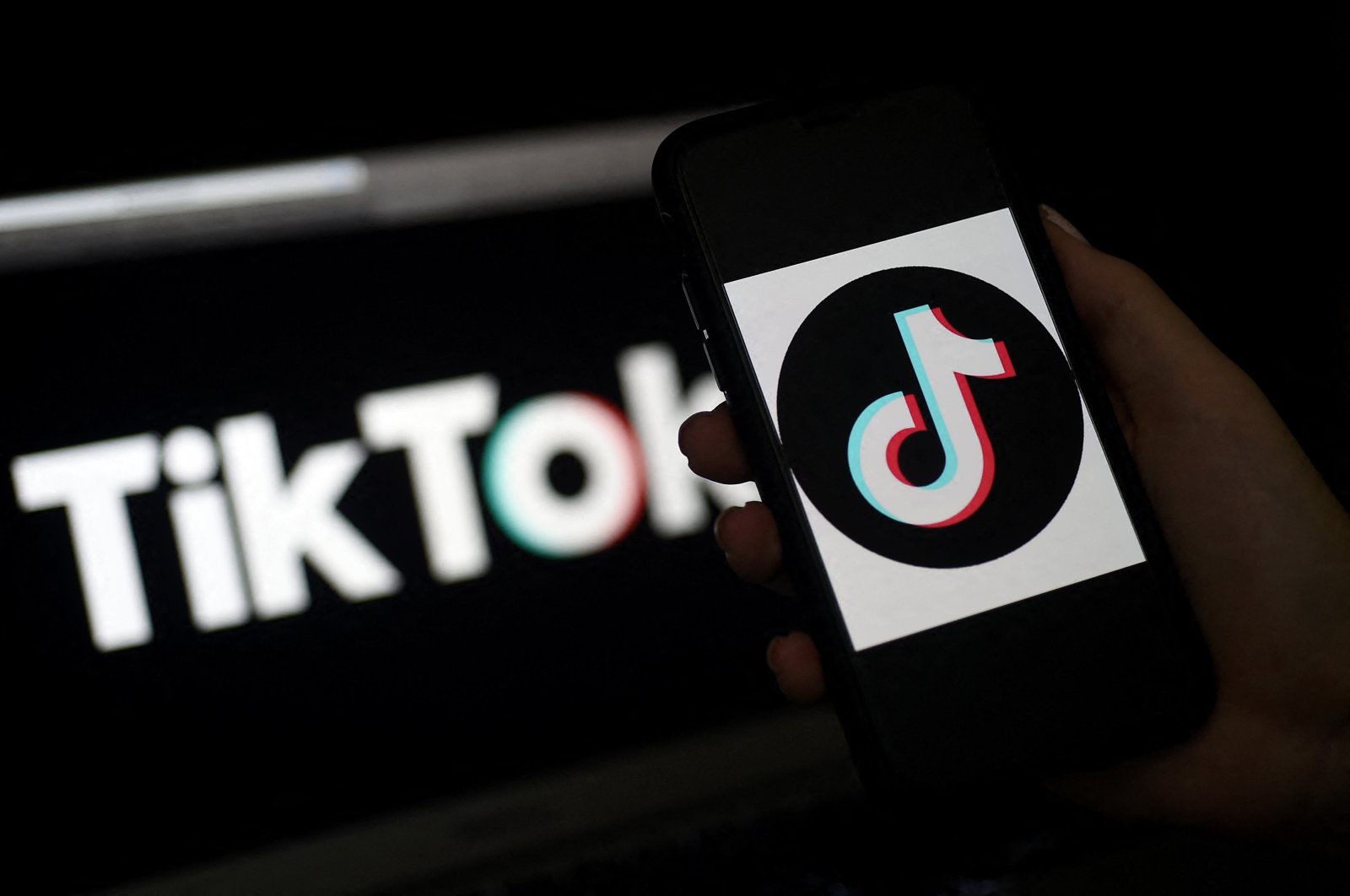 In this file photo taken on April 13, 2020, TikTok&#039;s logo is displayed on the screen of an iPhone in Arlington, Virginia. (AFP Photo)