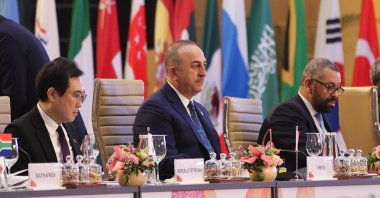 Mevlüt Çavuşoğlu attends the foreign ministers&#039; meeting at the G-20 Summit, in New Delhi, India, March 2, 2023. (AA Photo)