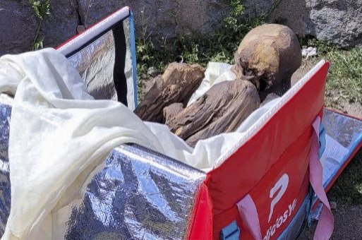 Pengantar barang tertangkap membawa mumi kuno di Peru