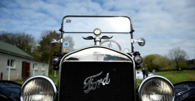 The bumper of a Ford Model T car is seen near car maker Henry Ford's ancestral home in Ballinascarthy, Ireland, March 3, 2023. (Reuters Photo)