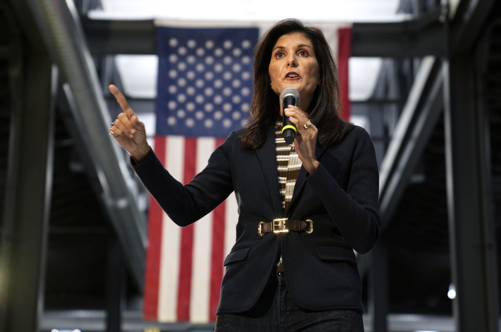 Republican presidential candidate Nikki Haley speaks to voters at a town hall campaign event, in Urbandale, Iowa, U.S.,Feb. 20, 2023. (AP Photo)