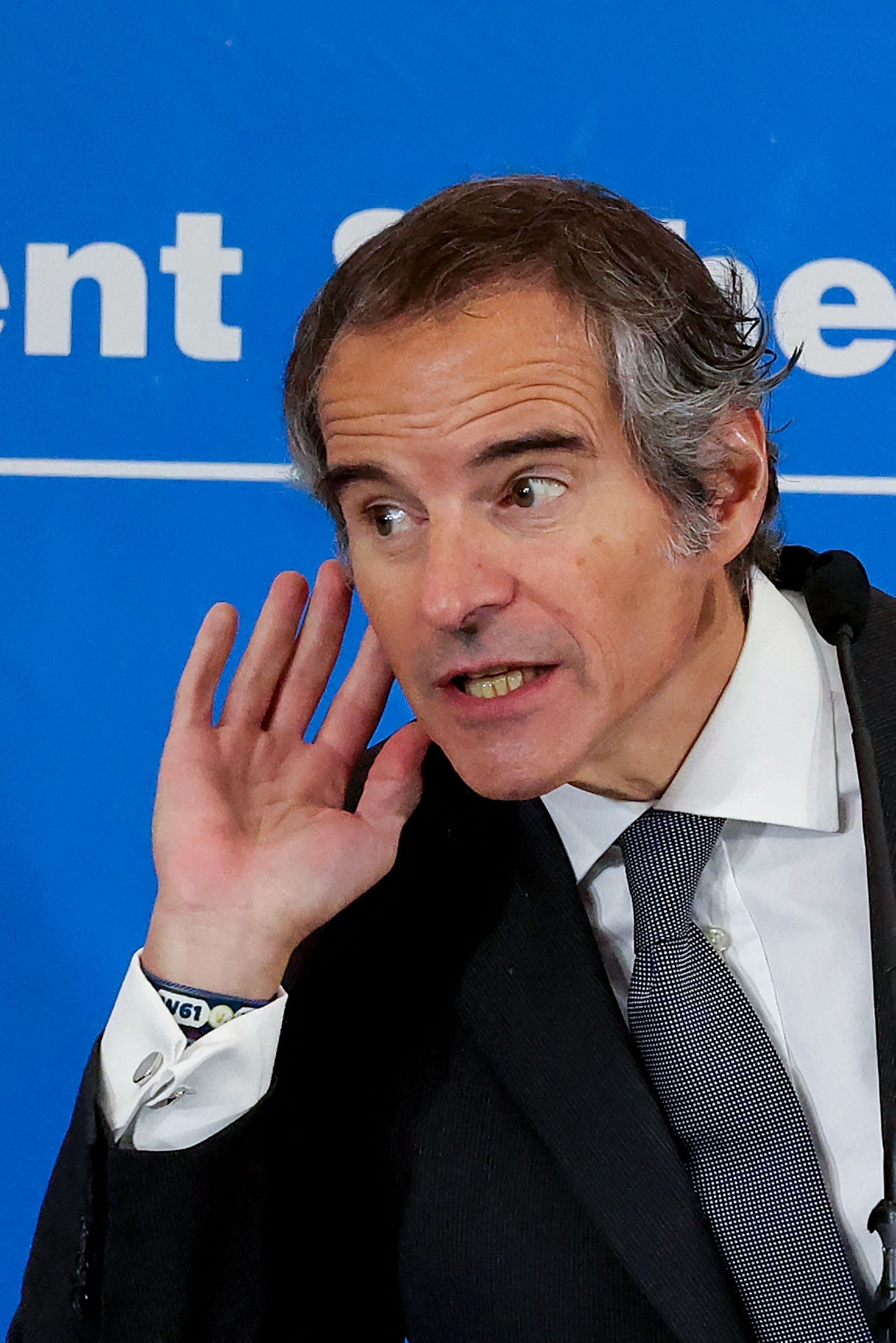 IAEA chief Rafael Grossi gestures as he takes questions during a press conference, Tehran, Iran, March 4, 2023. (AFP Photo)